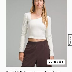 lululemon athletica Cream Asymmetrical Crop Top